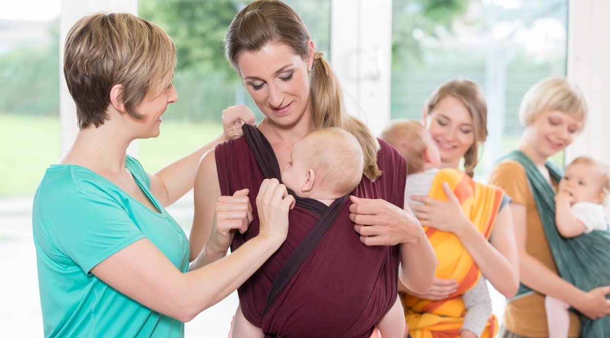 Babytragetuch - Den Umgang lernen
