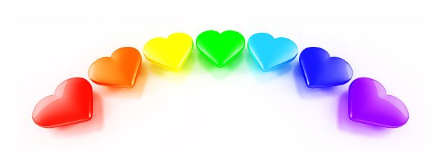 Herzen in Regenbogenfarben